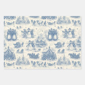 Blue Winter Toile Chinoiserie Inpakpapier Vel (Voorkant 2)