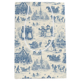 Blue Winter Toile Chinoiserie Medium Cadeauzakje