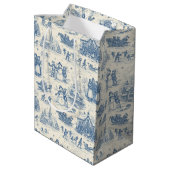 Blue Winter Toile Chinoiserie Medium Cadeauzakje (Achterkant Gekanteld)