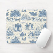 Blue Winter Toile Chinoiserie Muismat (Met muis)