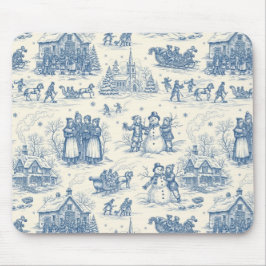 Blue Winter Toile Chinoiserie Muismat