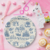Blue Winter Toile Chinoiserie Papieren Bordje (Feest)