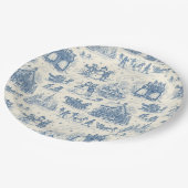 Blue Winter Toile Chinoiserie Papieren Bordje (Gekanteld)