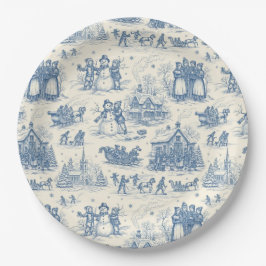 Blue Winter Toile Chinoiserie Papieren Bordje