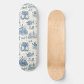 Blue Winter Toile Chinoiserie Persoonlijk Skateboard (Voorkant)