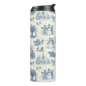 Blue Winter Toile Chinoiserie Thermosbeker (Gedraaid links)