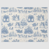 Blue Winter Toile Chinoiserie Tissuepapier (Voorkant)