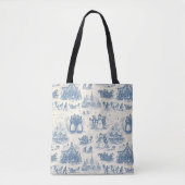 Blue Winter Toile Chinoiserie Tote Bag (Voorkant)