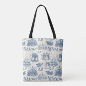 Blue Winter Toile Chinoiserie Tote Bag (Achterkant)