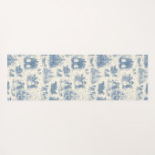 Blue Winter Toile Chinoiserie Yogamat (Achterkant (horizontaal))