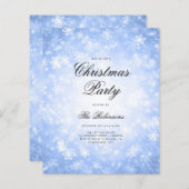 Blue Winter Vakantie Uitnodigen Programma & Menu (Voorkant / Achterkant)