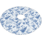 Blue Winter Village Toile Christmas Kerstboom Rok (Gekanteld)