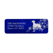 Blue Winter Vizsla Return Address Etiket (Voorkant)