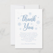 Blue Winter Vrijgezellenfeest Bedankkaart (Voorkant)