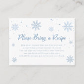 Blue Winter Vrijgezellenfeest Recept Aanvraag Informatiekaartje (Voorkant)