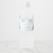 Blue Winter Water Labels voor Baby shower Waterfles Etiket (Voorkant)