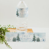 Blue Winter Water Labels voor Baby shower Waterfles Etiket