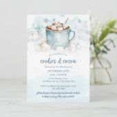 Blue Winter Waterverf Cookies en Cocoa Party Kaart (Staand voorkant)