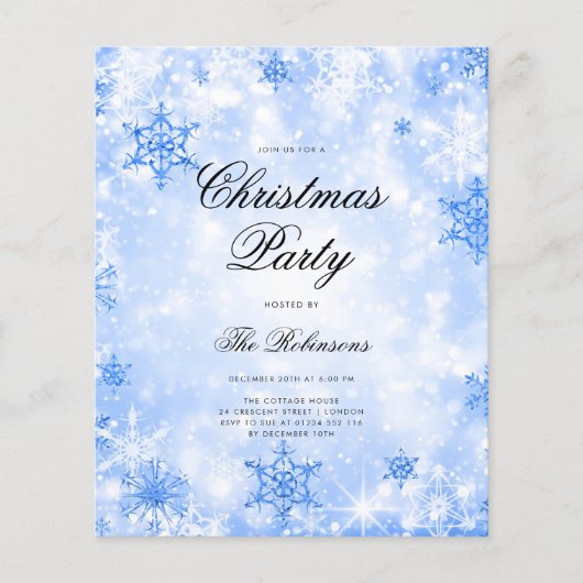 Blue Winter Wonder Vakantie Uitnodigen Programma & Flyer (Voorkant)