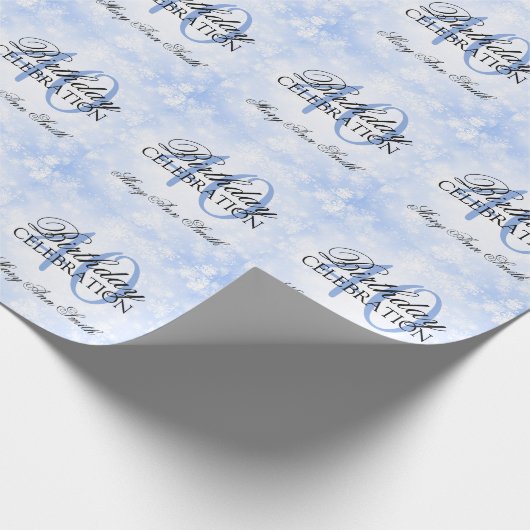 Blue Winter Wonderland 40th Birthday Party Cadeaupapier (Hoek)