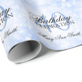 Blue Winter Wonderland 40th Birthday Party Cadeaupapier (Rol Hoek)