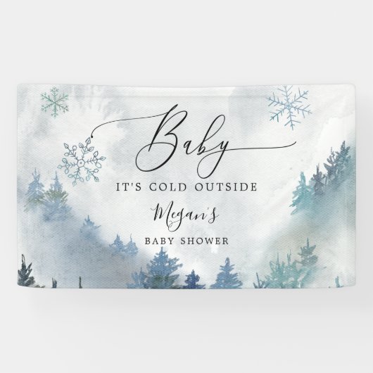 Blue Winter Wonderland Baby shower Banner (Horizontaal)
