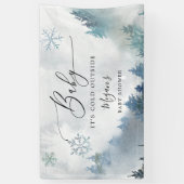 Blue Winter Wonderland Baby shower Banner (Verticaal)