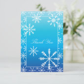 Blue Winter Wonderland Baby shower Dank je wel Bedankkaart (Staand voorkant)
