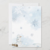 Blue Winter Wonderland Baby shower Kaart (Achterkant)
