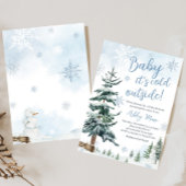 Blue Winter Wonderland Baby shower Kaart