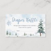 Blue Winter Wonderland Baby shower Luier Raffle Informatiekaartje (Voorkant)