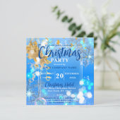 Blue Winter Wonderland Corporate Xmas Kaart (Staand voorkant)