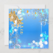 Blue Winter Wonderland Corporate Xmas Kaart (Achterkant)