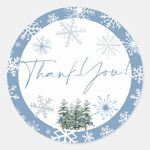 Blue Winter Wonderland Dank u Sticker