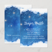 Blue Winter Wonderland Diaper Raffle Card Informatiekaartje (Voorkant / Achterkant)