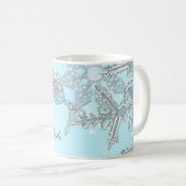 Blue Winter Wonderland Elegant Silver Snowflakes Koffiemok (Voorkant rechts)