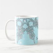 Blue Winter Wonderland Elegant Silver Snowflakes Koffiemok (Links)