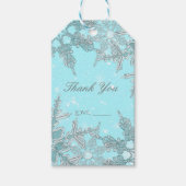 Blue Winter Wonderland Elegant Snowflakes Wedding Cadeaulabel (Voorkant)
