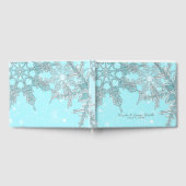 Blue Winter Wonderland Elegant Snowflakes Wedding Gastenboek (Volledig)