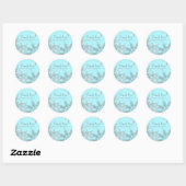 Blue Winter Wonderland Elegant Snowflakes Wedding Ronde Sticker (Vel)