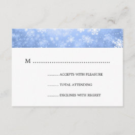 Blue Winter Wonderland Elegant Wedding RSVP Kaartje
