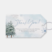 Blue Winter Wonderland Gift en gunst Cadeaulabel (Voorkant (Horizontaal))