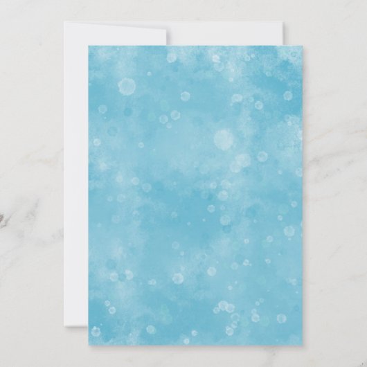 Blue Winter Wonderland Herten Baby shower Bedankkaart (Achterkant)