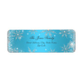 Blue Winter Wonderland Kerst Adresetiketten Etiket (Voorkant)