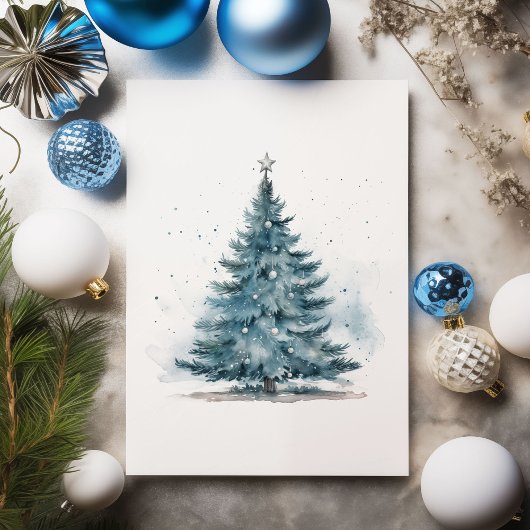 Blue Winter Wonderland Kerstfeest uitnodiging