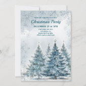 Blue Winter Wonderland Kerstfeest uitnodiging (Voorkant)