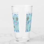 Blue Winter Wonderland Kerstmis Glas (Links)