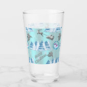 Blue Winter Wonderland Kerstmis Glas (Voorkant)