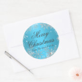 Blue Winter Wonderland Kerstvakantie Sticker (Envelop)