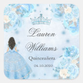 Blue Winter Wonderland Quinceanera Sticker (Voorkant)
